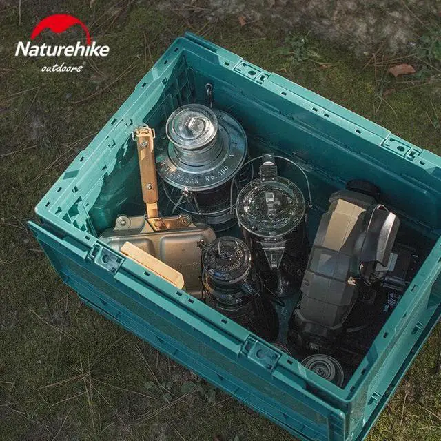 Alt view image 6 of 7 - Naturehike PP Folding Storage Box Outdoor Portable Camping Tent Camping Folding Box Table Equipment Gray 50L