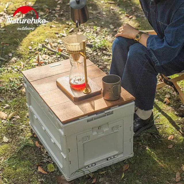 Alt view image 7 of 7 - Naturehike PP Folding Storage Box Outdoor Portable Camping Tent Camping Folding Box Table Equipment Gray 50L