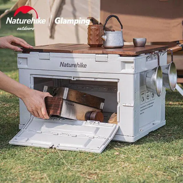 Alt view image 5 of 7 - Naturehike PP Folding Storage Box Outdoor Portable Camping Tent Camping Folding Box Table Equipment Gray 50L