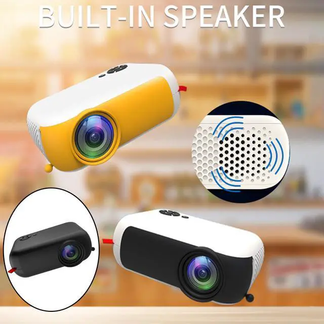 Alt view image 3 of 7 - Mini Projector 1080P Home Theater Cinema Kids Gift Remote Control Black