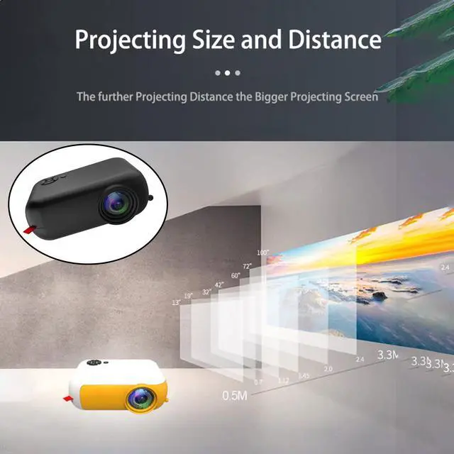 Alt view image 5 of 7 - Mini Projector 1080P Home Theater Cinema Kids Gift Remote Control Black