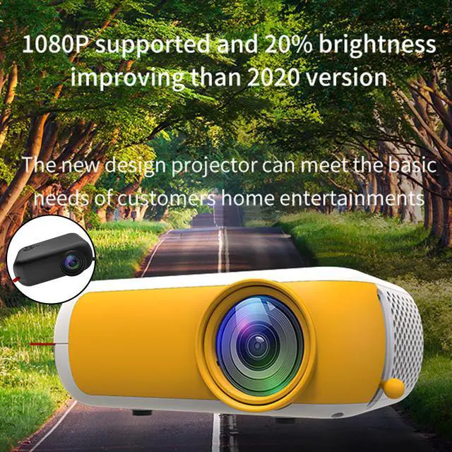 Alt view image 6 of 7 - Mini Projector 1080P Home Theater Cinema Kids Gift Remote Control Black