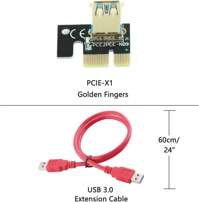 Ubit 6 Pack PIC-E Riser Express Cable VER010S GPU Riser Express Kits ...