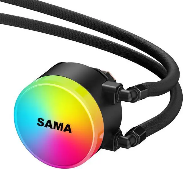 Alt view image 4 of 7 - SAMA SI360 Liquid CPU Cooler 360mm Addressable RGB Pump PWM & FDB Fans AIO Water Cooler