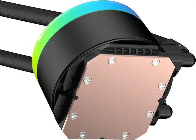 Alt view image 5 of 7 - SAMA SI360 Liquid CPU Cooler 360mm Addressable RGB Pump PWM & FDB Fans AIO Water Cooler