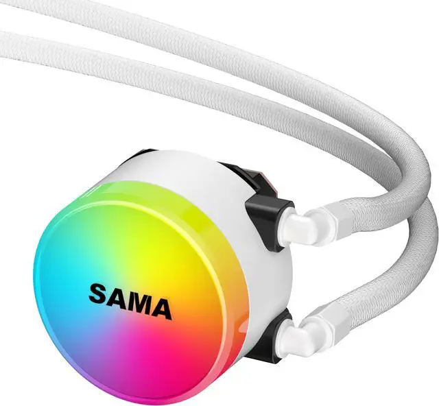 Alt view image 4 of 7 - SAMA SI360 Liquid CPU Cooler 360mm Addressable RGB Pump PWM & FDB Fans AIO Water Cooler