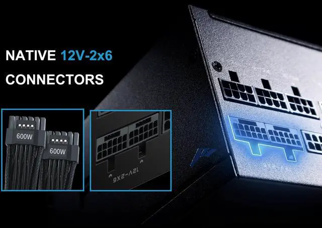 Alt view image 3 of 7 - SAMA P1200W ATX 3.1 Power Supply, 1200W 80 PLUS & Cybenetics Platinum certification, PCIE 5.1 Ready, Full Modular, 1200W Gaming PSU, Premium Japanese Capacitor, FDB Fan, Black version