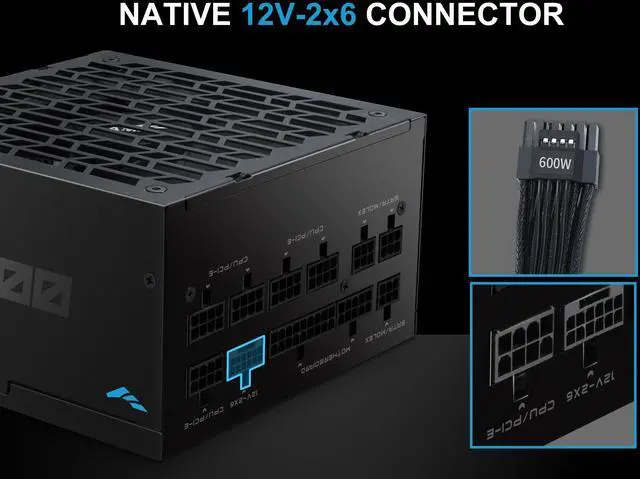 Alt view image 3 of 7 - SAMA G1000W ATX 3.1 Power Supply, 80 PLUS Gold & Cybenetics Platinum Certified, PCIE 5.1 Ready, Full Modular, 1000W Power Supply, Japanese Capacitors, FDB Fan, Black version