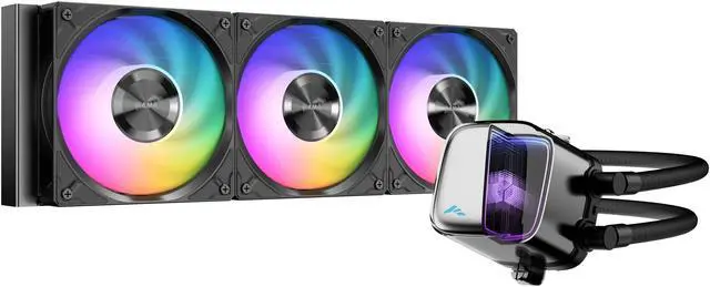 Main image of SAMA L70 Series 360mm ARGB CPU Water Cooler With Chamfered Infinity Mirror, High-Performance Ceramic Pump, Pre-Installed 28mm Fans, Compatible with Intel LGA 1851/1700/1200/115X & AMD AM5/AM4,Black