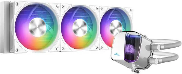 Main image of SAMA L70 Series 360mm ARGB CPU Water Cooler With Chamfered Infinity Mirror, High-Performance Ceramic Pump, Pre-Installed 28mm Fans, Compatible with Intel LGA 1851/1700/1200/115X & AMD AM5/AM4,White