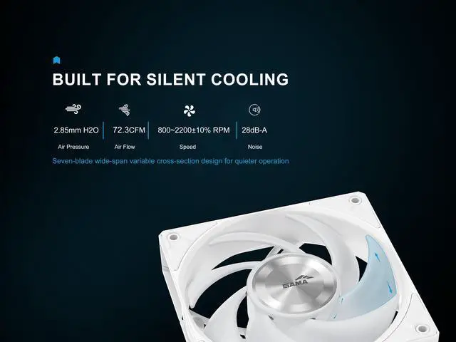 Alt view image 4 of 7 - SAMA L70 Series 360mm ARGB CPU Water Cooler With Chamfered Infinity Mirror, High-Performance Ceramic Pump, Pre-Installed 28mm Fans, Compatible with Intel LGA 1851/1700/1200/115X & AMD AM5/AM4,White