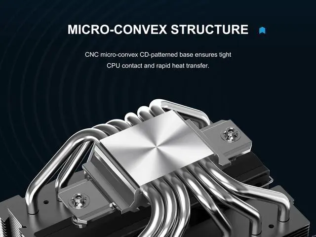 Alt view image 6 of 7 - SAMA A60E CPU Air Cooler- Dual Tower, 2×120mm PWM Fans with Guide Ring, 6 Direct-Touch Heat Pipes, Micro-Convex Copper Base, 265W TDP, Intel LGA1700/1200/115X/1851 & AMD AM4/AM5, Silver, Low Noise