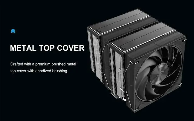 Alt view image 3 of 7 - SAMA A60E CPU Air Cooler- Dual Tower, 2×120mm PWM Fans with Guide Ring, 6 Direct-Touch Heat Pipes, Micro-Convex Copper Base, 265W TDP, Intel LGA1700/1200/115X/1851 & AMD AM4/AM5, Silver, Low Noise