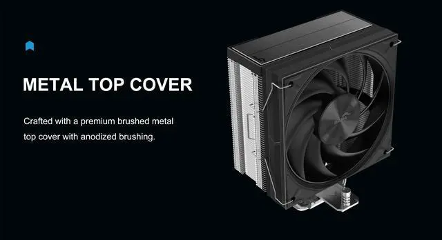 Alt view image 3 of 7 - SAMA A40E CPU Air Cooler, 240W TDP, Single Tower with Direct-Touch Heat Pipes, 120mm PWM Fan, Brushed Metal Top, AM5/AM4 & LGA 1851/1700 Compatible, Quiet Performance, Silver