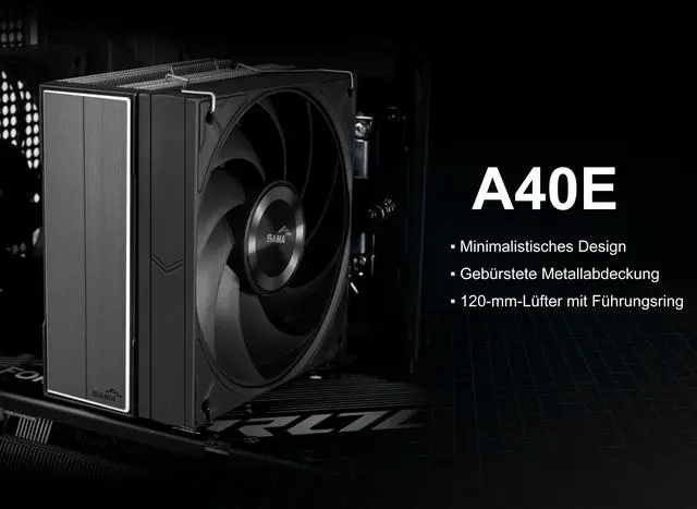 Alt view image 2 of 7 - SAMA A40E CPU Air Cooler, 240W TDP, Single Tower with Direct-Touch Heat Pipes, 120mm PWM Fan, Brushed Metal Top, AM5/AM4 & LGA 1851/1700 Compatible, Quiet Performance, Silver