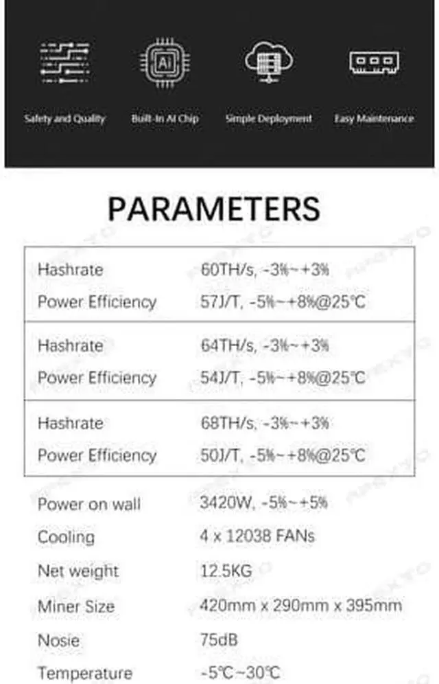 Alt view image 7 of 7 - New Asic Miner Avalon A1126 Pro 68T Bitcoin High Performance Mining Machine