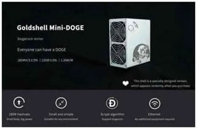 Alt view image 3 of 3 - Mini-DOGE 185MH/S(With power supply) DOGE& LTC Mining Machine Low noise Small&simple Home Mining Home Riching