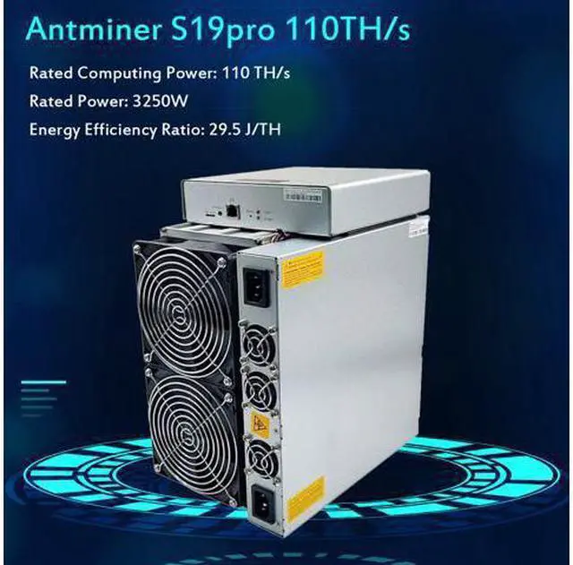 Alt view image 5 of 5 - Antminer S19 PRO Mining Machine Power, 220V AC 3250W 110TH/s Power Output Mining Power Supply Bitcoin Miner Machine with Power Cord