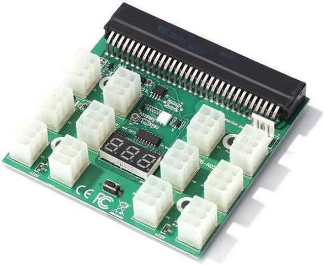 Alt view image 3 of 6 - Mining 750W-1200W Server PSU Power Supply Board Adapter with LED Display 12 Ports PCI-e 6 Pin for DPS-800GB 1200FB 1200QB UM 750