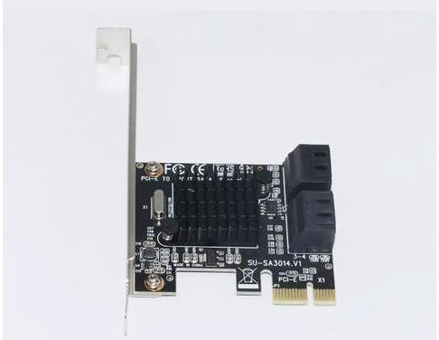 Alt view image 4 of 6 - Pcie To Sata Card Pci-E Adapter Pci Express To Sata3.0 Expansion Card 4 Port Sata III 6G For Ssd Hdd Ipfs Mining