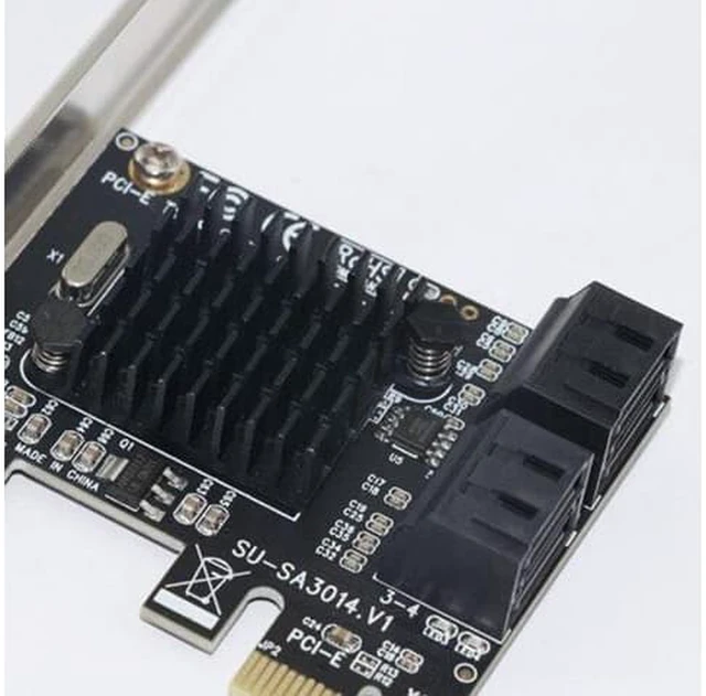 Alt view image 6 of 6 - Pcie To Sata Card Pci-E Adapter Pci Express To Sata3.0 Expansion Card 4 Port Sata III 6G For Ssd Hdd Ipfs Mining