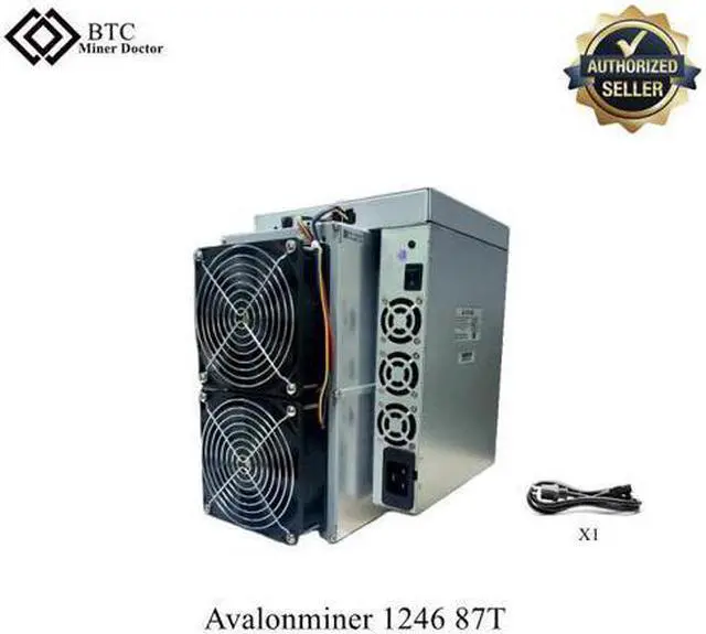 Main image of Blockchain Bitcoin ASIC miner Canaan Avalonminer 1246 87 Th/s 3306W PSU Included