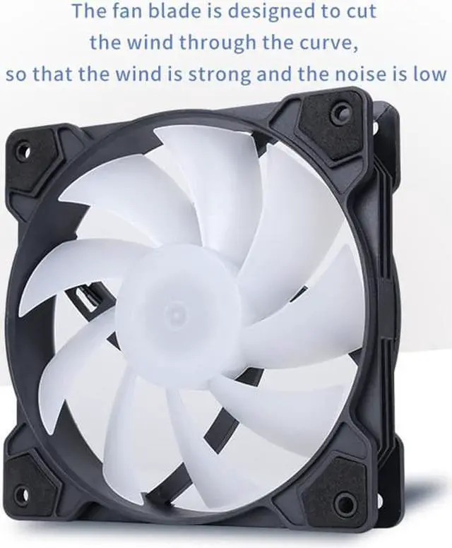 Alt view image 7 of 7 - SAMA BLB 3 in 1 ARGB PC Case Fans with Fan Hub 120mm Fan Molex High Performance High Airflow Fan Kit Quiet Edition Computer Cooling Case Fan Black
