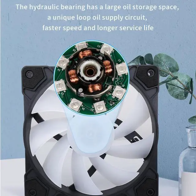Alt view image 6 of 7 - SAMA BLB 3 in 1 ARGB PC Case Fans with Fan Hub 120mm Fan Molex High Performance High Airflow Fan Kit Quiet Edition Computer Cooling Case Fan Black