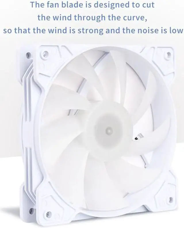 Alt view image 7 of 7 - SAMA BLW 3 in 1 ARGB PC Case Fans with Fan Hub 120mm Fan Molex High Performance High Airflow Fan Kit Quiet Edition Computer Cooling Case Fan White