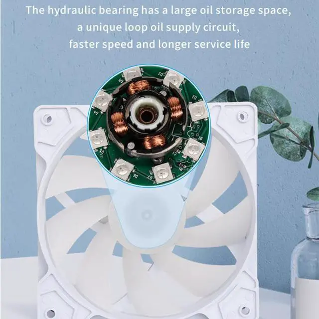 Alt view image 5 of 7 - SAMA BLW 3 in 1 ARGB PC Case Fans with Fan Hub 120mm Fan Molex High Performance High Airflow Fan Kit Quiet Edition Computer Cooling Case Fan White