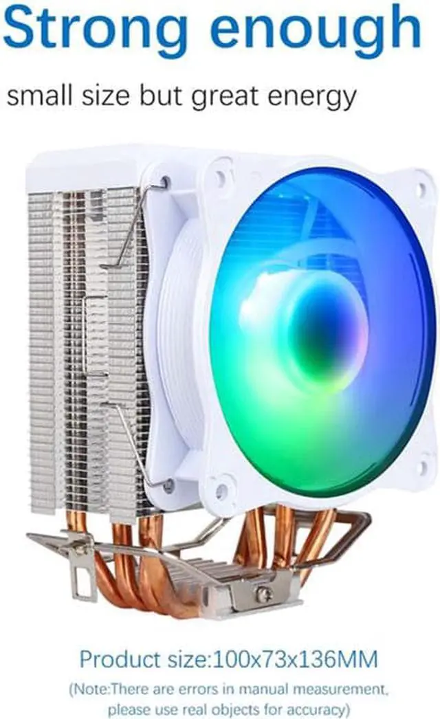 Alt view image 3 of 7 - SAMA KA450DW RGB CPU Air Cooler 9cm PWM Fan 4 Copper Heat Pipes For AMD/Intel Universal Computer Cooling Radiator White
