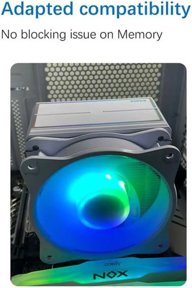 Alt view image 2 of 7 - SAMA KA450DW RGB CPU Air Cooler 9cm PWM Fan 4 Copper Heat Pipes For AMD/Intel Universal Computer Cooling Radiator White