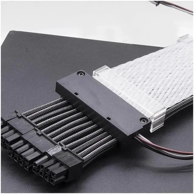 Alt view image 6 of 7 - SAMA 3x8 Pin ARGB Extension Cable Lighting PCB Board 5V 3pin Connoctors 30cm Sync for PC PCIE/GPU Cable Extension Kit Black