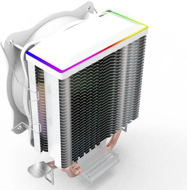 Alt view image 6 of 7 - SAMA KA450DW RGB CPU Air Cooler 9cm PWM Fan 4 Copper Heat Pipes For AMD/Intel Universal Computer Cooling Radiator White