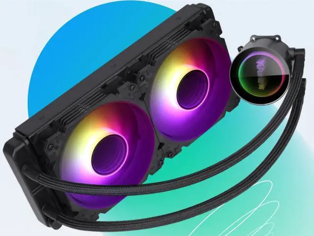 YUHUI SLDS 240mm Cpu Water Cooler RGB Simple Lightening and
