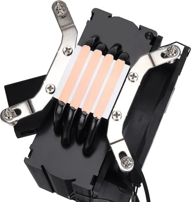Alt view image 5 of 7 - SAMA CPU Air Cooler 4 Heat Copper Pipe 120mm Cooling Fan Addressable RGB Aluminum PC CPU Heatsink for Intel 775/115X/1700/1200/1366 AMD FM2+/FM2/FM1/AM4/AM3/M2+/AM2/AM5 Black