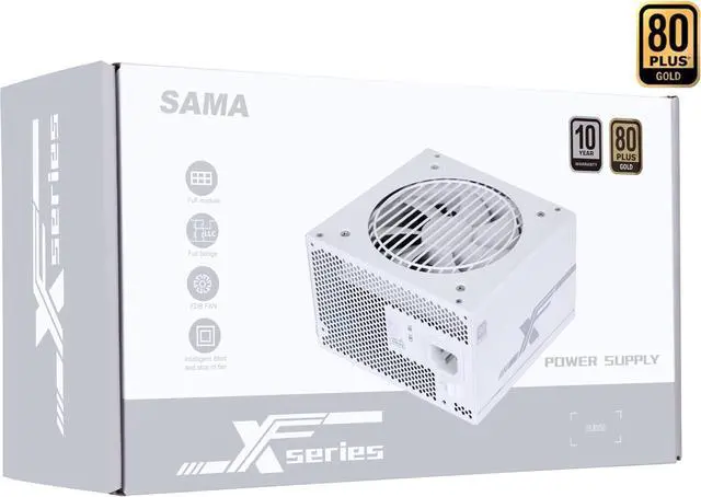 Alt view image 4 of 4 - SAMA 1000W 80 Plus Gold ATX 3.0 Gaming ATX Computer Power Supply, PCIE 5.0 Full Modular PSU, Silent FDB Fan,12VHPWR Cable Included, Ten Years Warranty