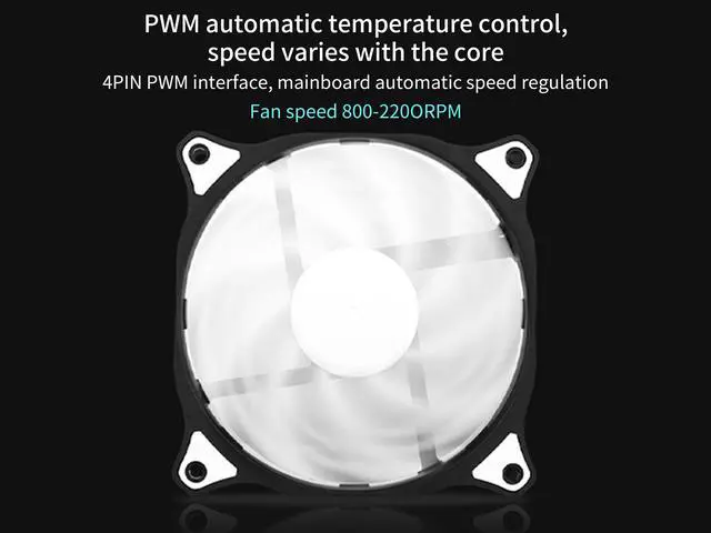 Alt view image 4 of 7 - SAMA SF200 3 in 1 Case Fans with Fan Hub 4Pin PWM 120mm PC Fan 12v High Airflow Premium Quiet Mode Computer Cooling Case Black White