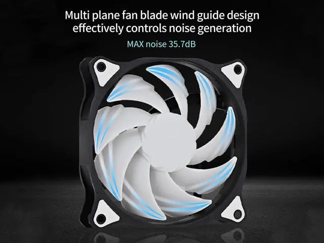 Alt view image 3 of 7 - SAMA SF200 3 in 1 Case Fans with Fan Hub 4Pin PWM 120mm PC Fan 12v High Airflow Premium Quiet Mode Computer Cooling Case Black White