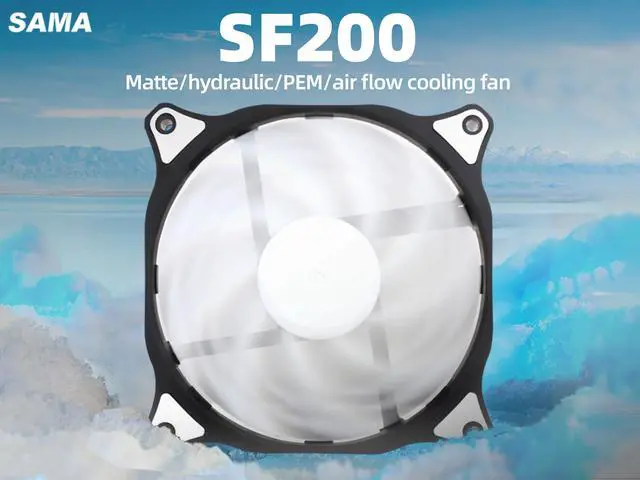 Alt view image 2 of 7 - SAMA SF200 3 in 1 Case Fans with Fan Hub 4Pin PWM 120mm PC Fan 12v High Airflow Premium Quiet Mode Computer Cooling Case Black White