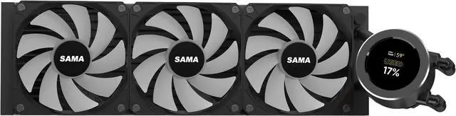 Alt view image 8 of 7 - SAMA SM360 Black 360mm Liquid Water AIO CPU Cooler For Gaming PC Computer with Screen LCD Display, 3 ARGB PWM Silent Fans