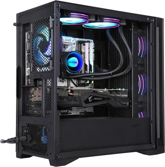 Alt view image 7 of 7 - SAMA AM07 Tempered Glass Micro-ATX Mid Tower Gaming Computer Case,Support M-ATX/ITX Motherboard, 4 ×120mm ARGB Fans Pre-Installed