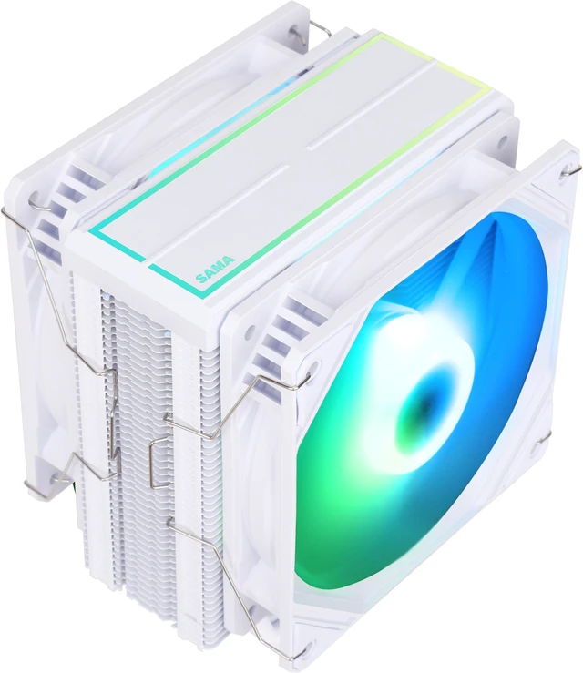 SAMA KA600DW RGB CPU AirCooler 120mm 12V 6 Heat PipeDual Platform PWM ...