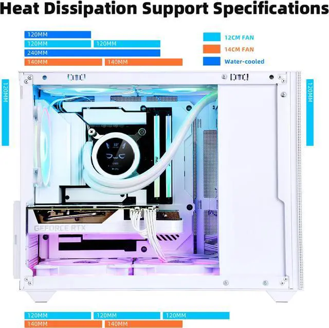 Alt view image 4 of 7 - SAMA IM01 Pro  Steel /Tempered Glass Micro ATX Tower Computer Case Back plug motherboard support PC Case White