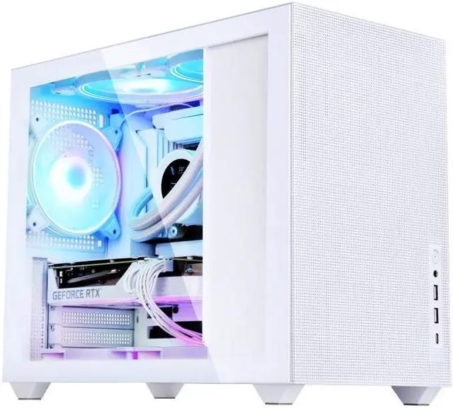 Main image of SAMA IM01 Pro  Steel /Tempered Glass Micro ATX Tower Computer Case Back plug motherboard support PC Case White