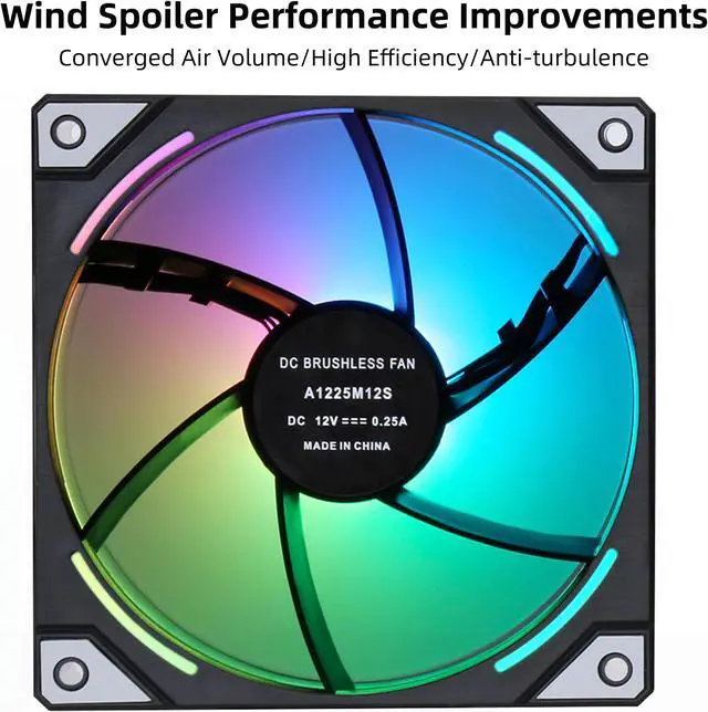 Alt view image 4 of 7 - SAMA YE1203 PWM ARGB PC Case Fan 120mm Black, 3 in 1 High Airflow Low Noise Computer Cooling Fans, RGB Intelligent Control Uni Fan