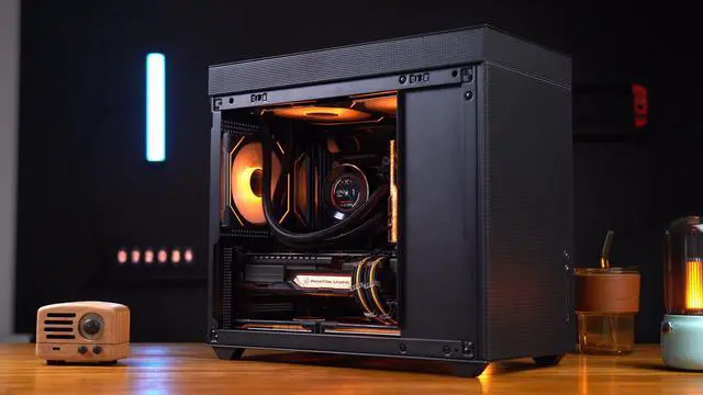 Alt view image 2 of 8 - SAMA IM01 Pro High Air Flow Natural Cooling Metal Mesh Panel MATX Micro ATX PC Computer Case Black, Good ventilated, Durable, Real bargain, Supports Upright/ Inverted Installation