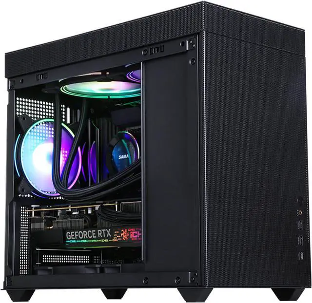Alt view image 7 of 8 - SAMA IM01 Pro High Air Flow Natural Cooling Metal Mesh Panel MATX Micro ATX PC Computer Case Black, Good ventilated, Durable, Real bargain, Supports Upright/ Inverted Installation
