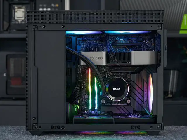 Alt view image 4 of 8 - SAMA IM01 Pro High Air Flow Natural Cooling Metal Mesh Panel MATX Micro ATX PC Computer Case Black, Good ventilated, Durable, Real bargain, Supports Upright/ Inverted Installation