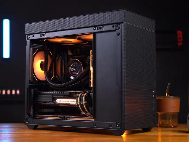 Alt view image 6 of 8 - SAMA IM01 Pro Black Tempered Glass Micro ATX Mid Tower Gaming Computer Case, Type-C USB3.0*2 w/1x120mm silent fan pre-installed